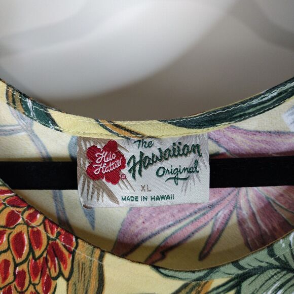 Hilo Hattie Hawaiian Floral Short Sleeve Maxi Dress Size XL Yellow Multicolor - Picture 7 of 9